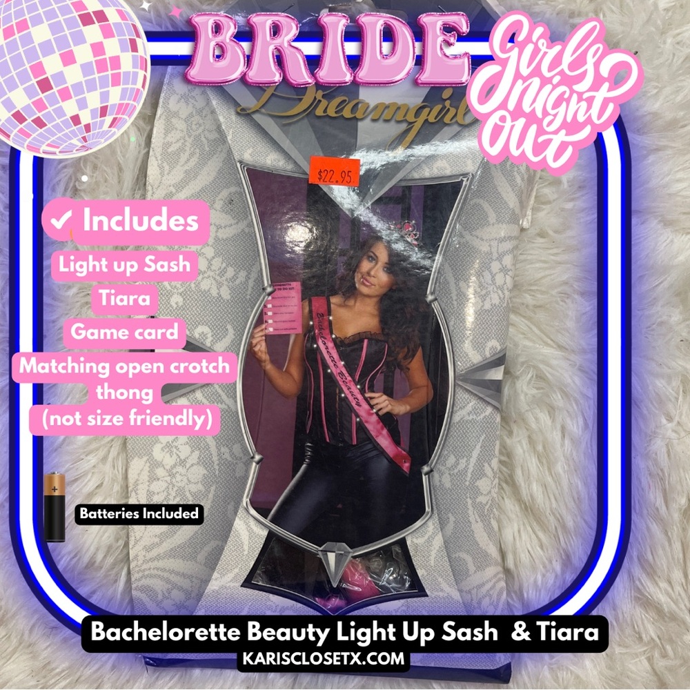 “Bachelorette Beauty” light up sash & tiara set